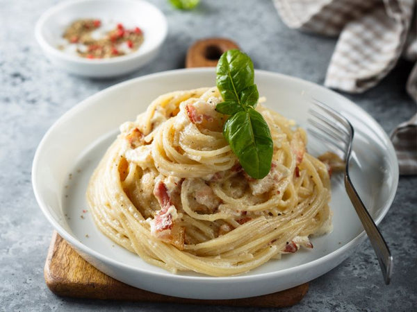 Rezept: Spaghetti Carbonara mit Wildlieb's Wildschwein-Knacker