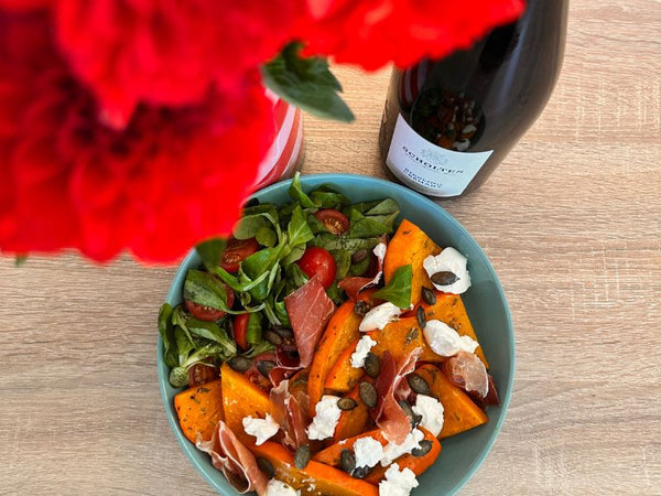 Ofenkürbis mit Honig, Rosmarin und hauchdünnem Wildschinken