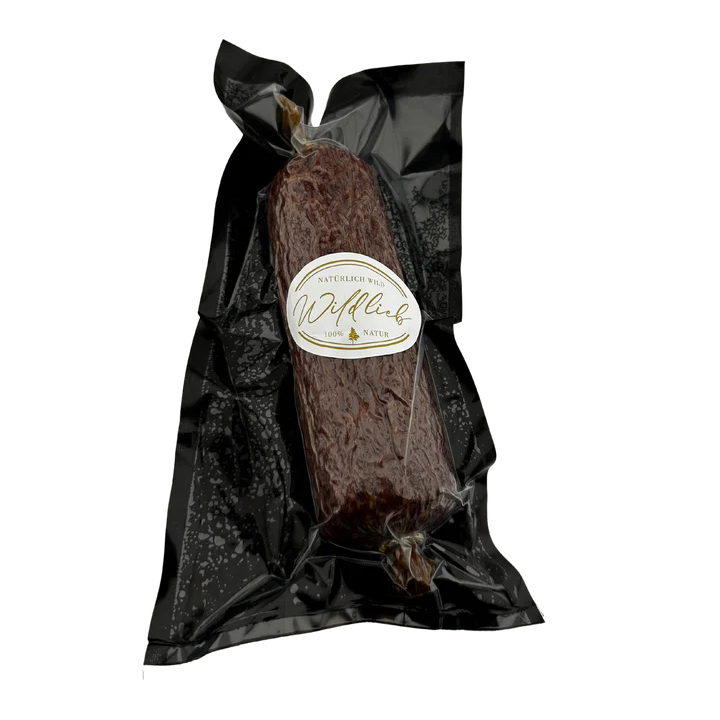 Damwild-Heidelbeersalami mit Schweinefleisch - NUR ZU WEIHNACHTEN - vakuumiert