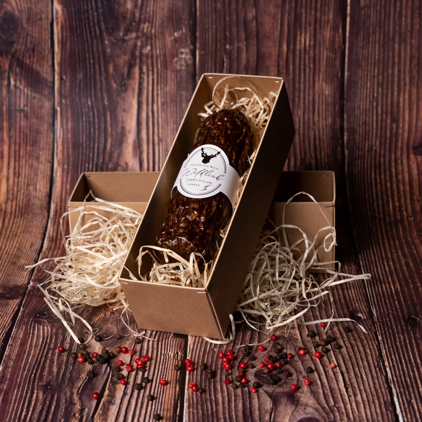 Damwildsalami mit Schweinespeck von Purely Green