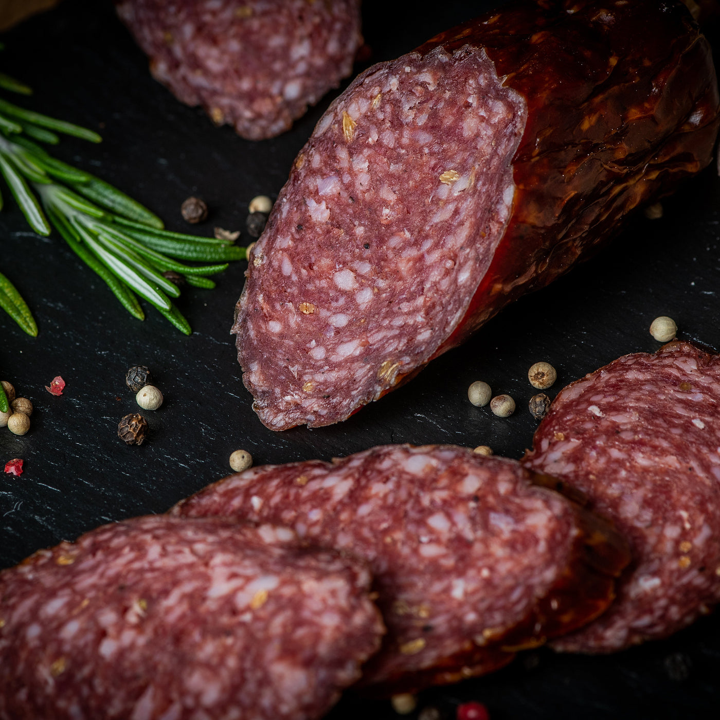 Fenchel Rehsalami mit Schweinefleisch von Purely Green - VAKUUMIERT - ca. 330 g am Stück